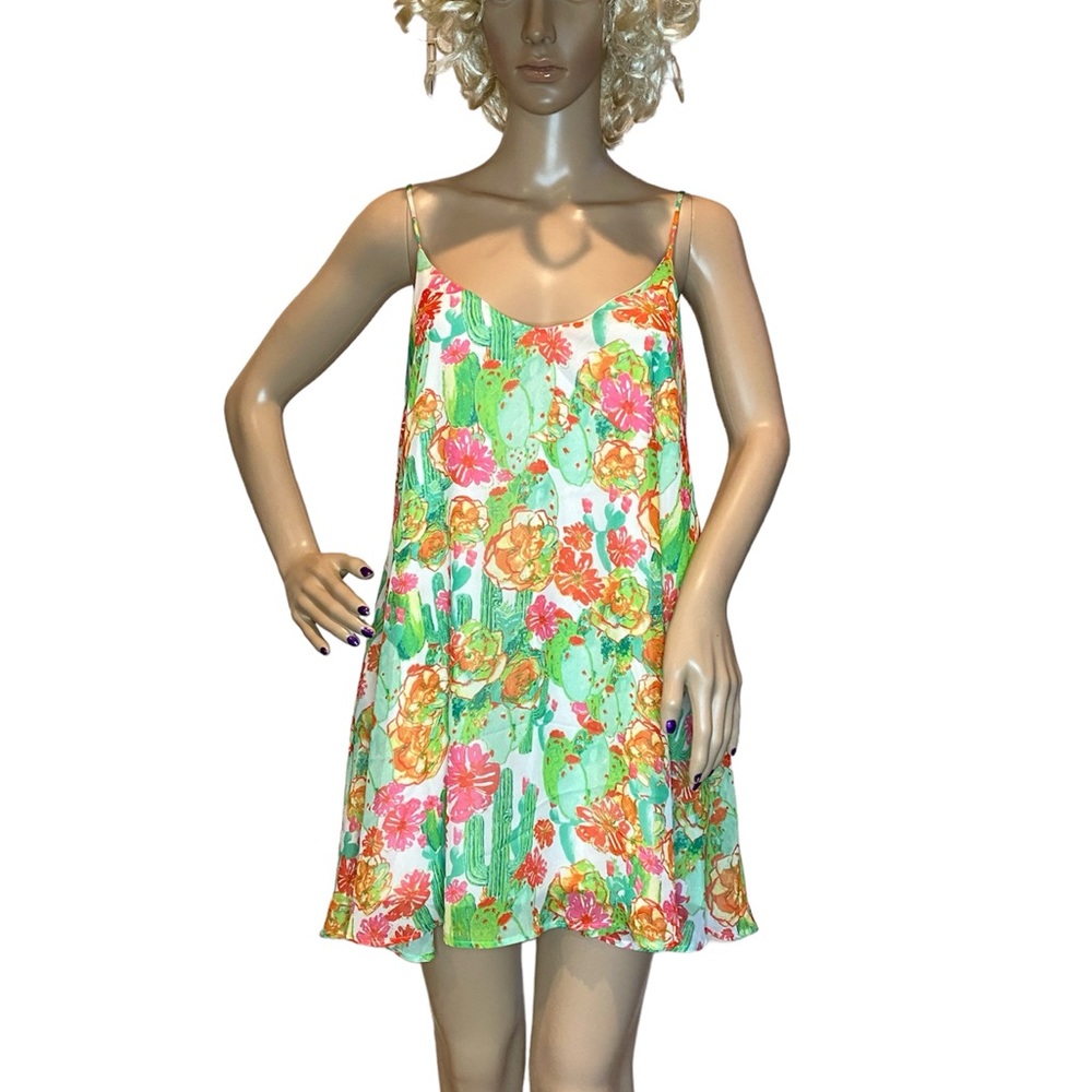 Show Me Your MuMu Circus Mini Dress Loose Cactus Cooler Pink Green Sz Small VGC - Picture 2 of 9